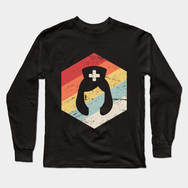 Retro Vintage Nurse Icon Long Sleeve T-Shirt by MeatMan